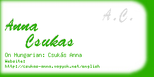anna csukas business card